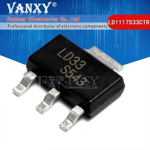 10pcs LD1117S33CTR SOT-223 LD1117S33 SOT223 LD33 IC REG LDO 3.3V 950MA