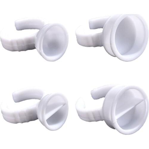 100 Pcs/Set Disposable Glue Rings Cups Eyelash Extension Glue Tattoo Ink Holder Two Size S / L Grafting Lash Tools Accessories