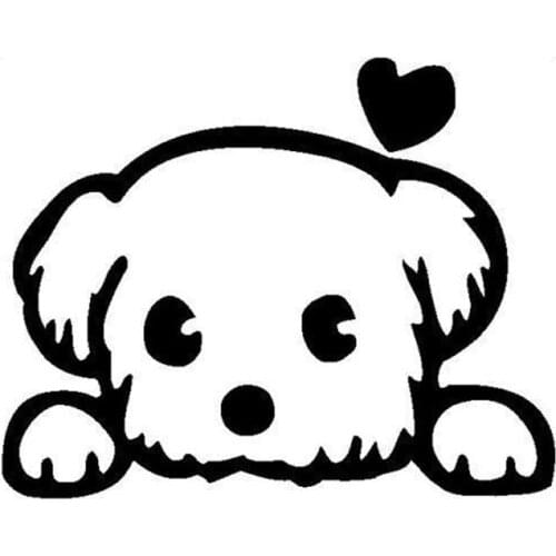 13*10.4CM Baby Pet Cute Dog Cartoon Window Decals Funny Animal Car Sticker Accessories Suitcase sticker