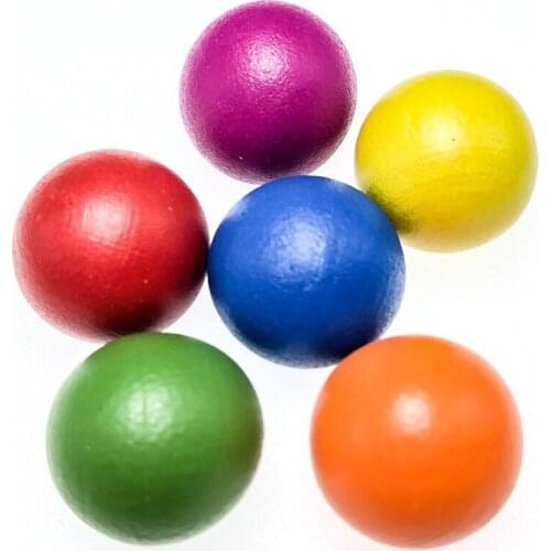 50pcs/pack 19mm Custom bright candy color lotus wood balls educational tool gift ball