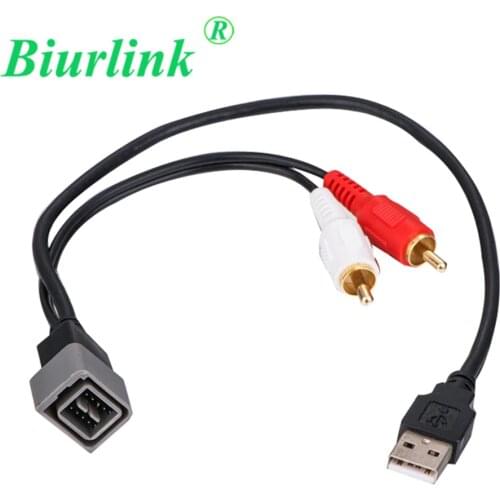 Biurlink Car CD Changer USB RCA Audio Input Cable Adapter for Nissan