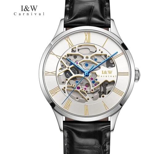 Carnival Brand Fashion Watch Man Waterproof Luxury Sapphire Skeleton Business Automatic Mechanical Wristwatch Relogio Masculino