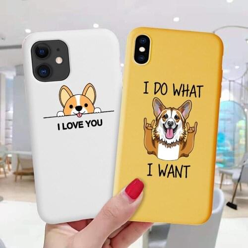 Cute Corgi Quotes Transparent Case for Apple iPhone 11 Pro Max X SE2020 7 8 Plus 6S Plus Xs Max XR Phone Case Cartoon Dog Cover