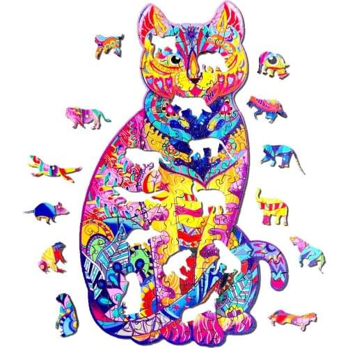 Wooden Puzzle For Adults Children DIY Wooden Puzzles Each Piece Is Animal Shaped The Best Christmas Gift Wooden Family Game