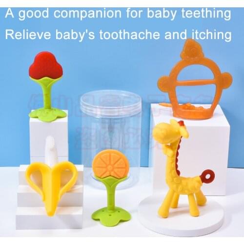 High quality baby teether toy silicone chew dental care toothbrush care beads baby gift
