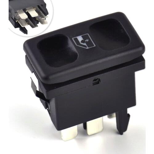 DWCX Car Black Plastic Metal Power Window Control Switch Button 191959855 BDP605 for VW Polo Golf Jetta MK2 1985 -1987 1988 1989