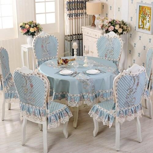 European dining chair cover chair back high precision round back chair cover round tablecloth tablecloth rectangular