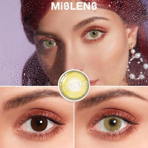 Mislens 1pair(2pcs) Color Contact Lenses For Drak Eyes Contacts for Dark Eyes 1 Year Use 14.00mm Eye Contacts Lens Colored Blue