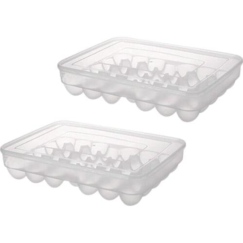34 Grid Egg Storage Box Food Container Egg Refrigerator Storage Box Kitchen Transparent Box Egg Box Shelf, 2 PACK