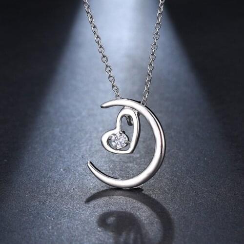 Emmaya Brand Hot AAA Cubic Zircon Adjustable Moon Pendant Necklace for Women Fashion Wholesale Crystal Jewelry Wedding Gift