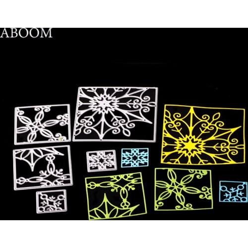 ABOOM Hot 5PCS Metal Steel Square Frame Cutting Dies Stencil For DIY Scrapbooking Album Paper Card Photo Decorative Die Cut Die