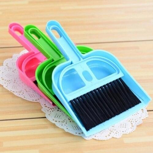 Mini Sweeping Brush Cleaning Small Broom Pan Set Home Office Table Cleaning Tools Desk Portable Pan Panited Set