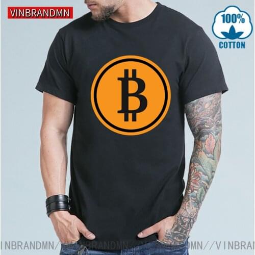 Trendy fashion Designer Bitcoin T Shirt Men Women Creative digital Print T-Shirt Man Cotton Regular Sleeve bitcoin logo Tops Tee