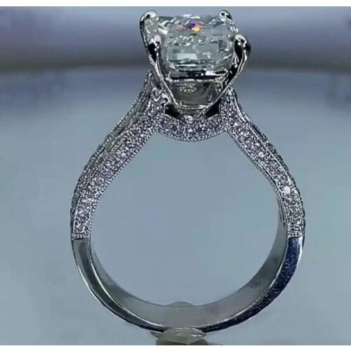 Huitan Fashion Jewelry Women Wedding Bands Rings with Geometric Cubic Zirconia Newly-designed Brilliant Female Accessories Rings