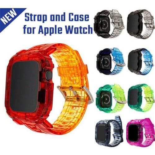 For Apple Watch Series 6 5 4 3 2 1 SE Soft Cases Tough Armor Silicone Protective Band Wrist Strap Cover