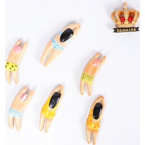 Refrigerator stickers 3d lovers swimming dolls crown sharks magnetic stickers fridge magnets collection gifts home decoration