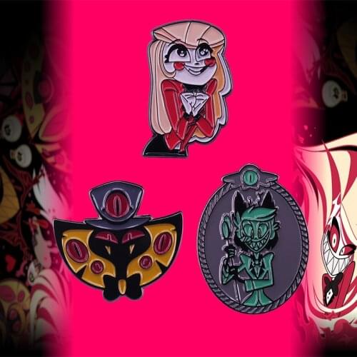 The Infamous Alastor Villain Snake Demon Sir Pentiouss Enamel Pin Charlie Brooch hotels Demons Badge