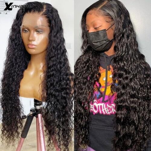 Water Wave 13x4 Lace Frontal Human Hair Wigs For Black Women Brazilian Remy Wet And Wavy Loose Deep Wave 4x4 Lace Closure Wig
