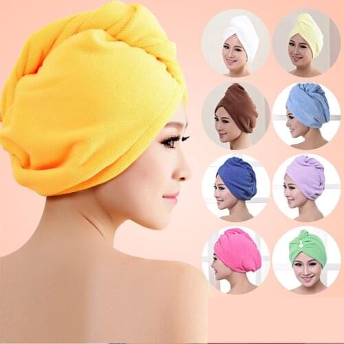 Microfibre After Shower Hair Drying Wrap Womens Girls Ladys Towel Quick Dry Hair Shower Hat Cap Turban Head Wrap Bathing Tools