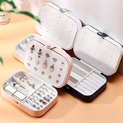 Jewelry Box Travel Comestic Jewelry Casket Organizer Makeup Lipstick Storage Box Beauty Container Necklace Birthday Gift
