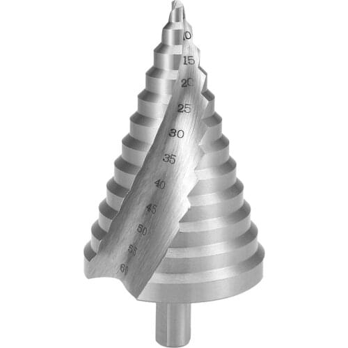 Uxcell Step Drill Bit HSS 4241 6mm to 60mm 12 Sizes Titanium Coated Spiral Flutes Trilateral Shank for Metal Wood Plastic