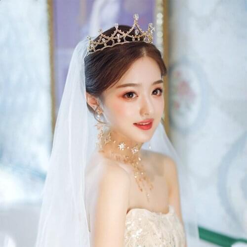 Zircon Wedding Tiara Princess Bride Crown Bridal Headpiece Rhinestone Diadema Wedding Hair Accessories Bridal Headwear Tiaras