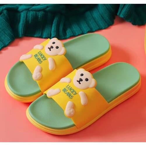 Summer Womens Slippers Thick Bottom Two-Color Cartoon Pattern Cool Slippers Soft Bottom Anti-Skid Home Bathroom Slipper 36-41