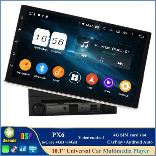 4gb+64gb PX6 6-Core 10.1" Android 10 Universal Car DVD Multimedia Head Unit DSP Radio GPS Bluetooth 5.0 WIFI USB Easy Connect