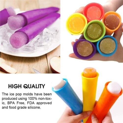 1Pcs Silicone Handheld Ice Popsicle Mold Baby Food Fresh Fruit Ice Cream Maker Mold moldes de silicon para helados