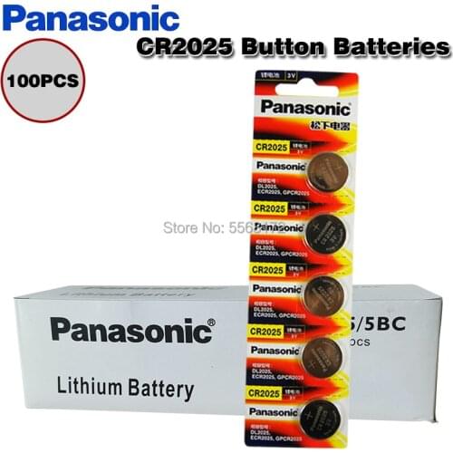 100PCS/lot PANASONIC Original CR2025 Button Cell Battery 3V Lithium Batteries CR 2025 for Watch Toys Computer Calculator Control