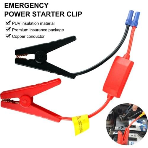 12V Car Jump Starter Cable EC5 Plug Connector Car Emergency Start Power Cable Clamp Storage Battery Anti-reverse Alligator Clip