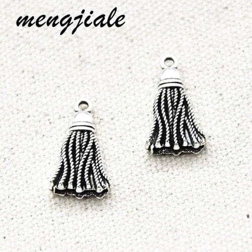 15pcs Antique Silver Tassel Charms Alloy Metal Pendants For DIY Handmade Jewelry Accessories Making 20.5*12mm