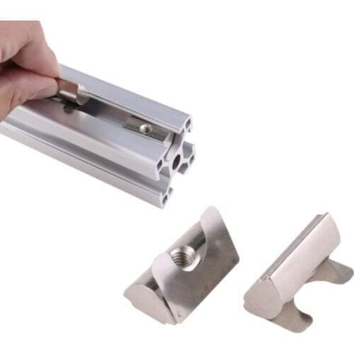 20pcs 30/40 Half round nut M8 shrapnel nut block elastic nut EU standard 30/40 series Aluminum Profile Accessories