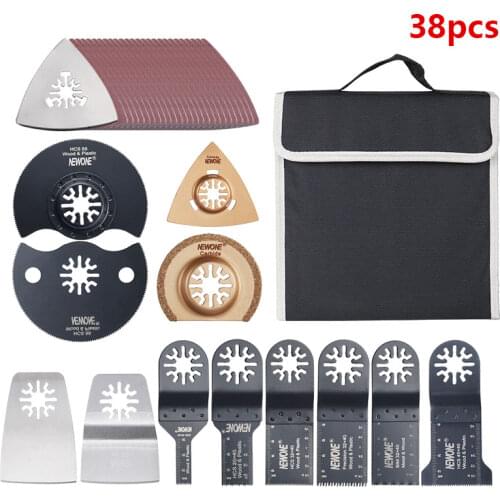 38pcs Oscillating Multi Tool Saw Blades Accessories packed in bag saw blades scraper for multi-tool fit for Fein, Dremel, DEWALT
