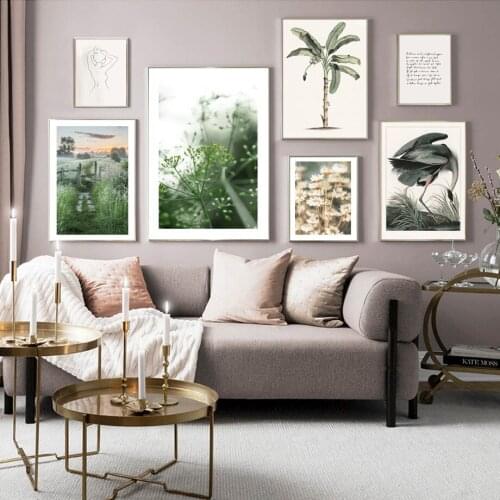 Watercolor Flower Green Plant Quote Wall Art Canvas Painting Nordic Posters And Prints Wall Pictures For Living Room Home Decor