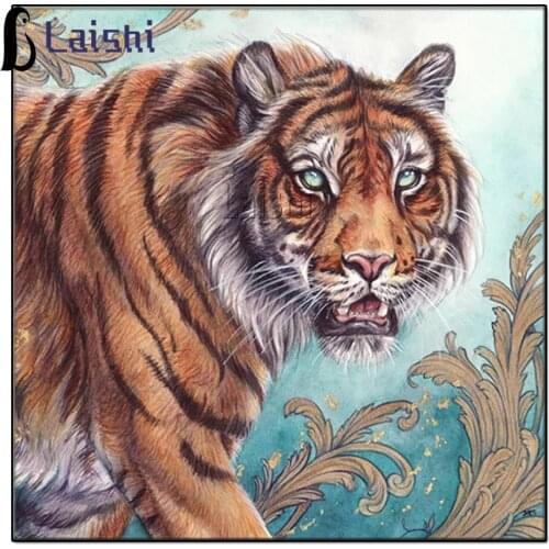 5D DIY Full Square Round Resin Diamond Painting Fierce Tiger Cross Stitch diamond Embroidery Animal Picture mosaic Home Decor