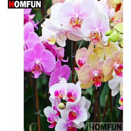 HOMFUN Full Square/Round Drill 5D DIY Diamond Painting "Flower landscape" Embroidery Cross Stitch 5D Home Decor Gift A18295