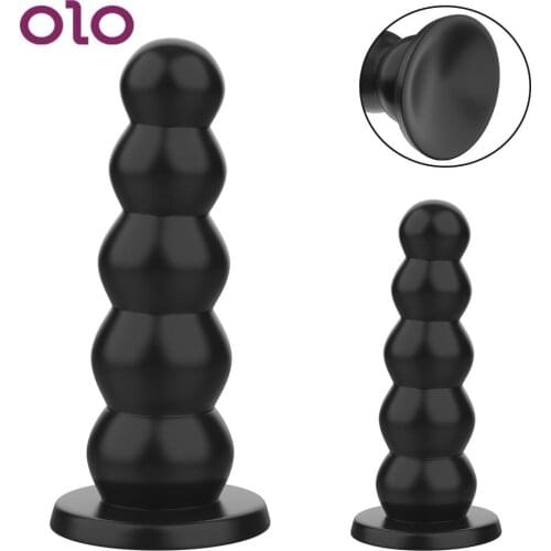 OLO 5 Beads Anal PlugsLiquid Silicone Big Dildos Strong Suction Cup Butt Plug Female Male Masturbator Sex Toys for Women Men