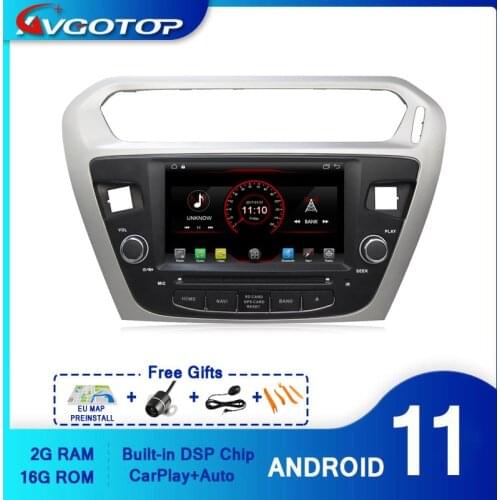 AVGOTOP Android 10 Wince Car Radio DVD Player For PEUGEOT 301 CITROEN ELYSEE 2G 16G GPS Multimedia