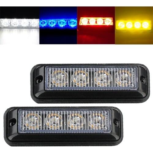 Car Truck 4 Car LED Emergency Beacon Traffic Warning Light Bar Day Light 12V 24V Strobe Flash light Lamp DRL 16Modes Hazard SUV
