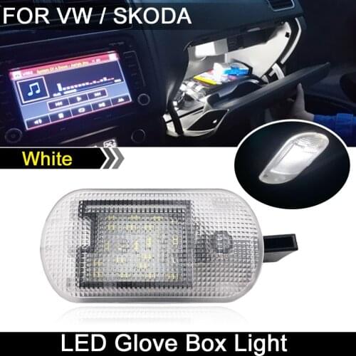 For VW Bettle Bora Variant Caddy Golf Suran Spacefox Touran Touareg For Skoda Fabia Octivia Superb Yeti White LED Glove Box Lamp