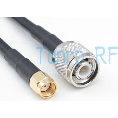 Free Shipping! 3FEET RG58 extension cable TNC male plug to RP SMA male plug RF connector 100cm Pigtail coaxial jumper cable