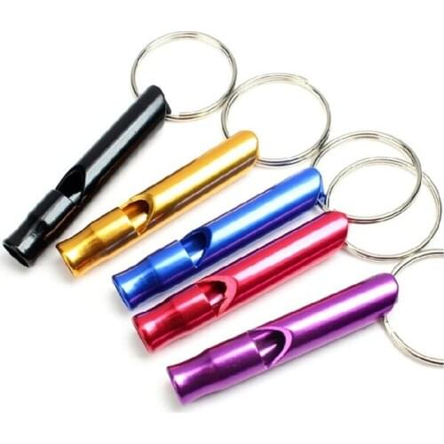 2000Pcs/Lot Aluminum Alloy Whistle Keyring Keychain Mini For Outdoor Emergency Survival Safety Sport Camping Hunting Multi Color