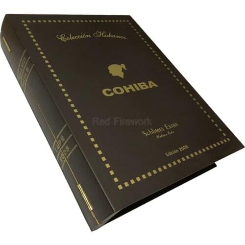 COHIBA 2008 Book Style Cigar Humidor Cedar Wood Cigars Case Box Humidifier Business Humidor Storage Box