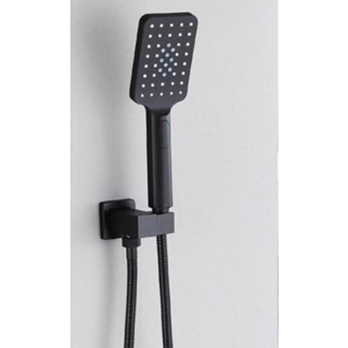 Black Brass Bath Hand Held Shower Head Adjust Brass Shower Holder Water Saving Copper Handheld Sprayer TH700