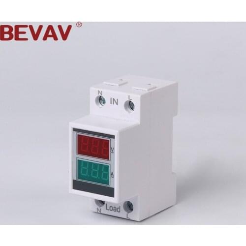 DIN-rail Multi-function Meter D52-2042 D37-2042 Digital LED Voltage Current Meter AC80-300V 100A