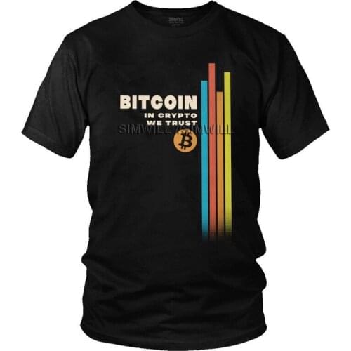 Bitcoin Tshirt Men Streetwear Tee Tops 100% Cotton T Shirt Short Sleeve Retro in Crypto We Trust BTC T-shirts Gift Idea Clothes