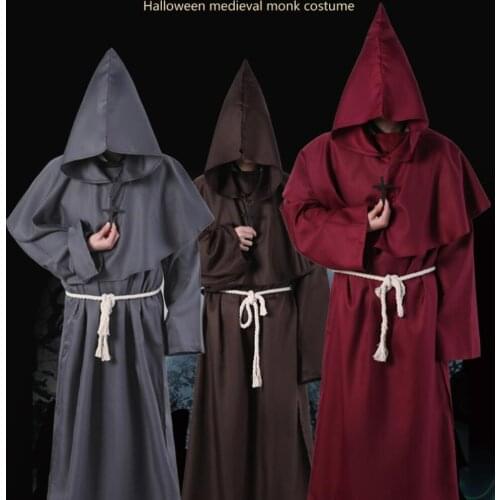 Halloween Medieval Monk Cosplay Costume For Adult