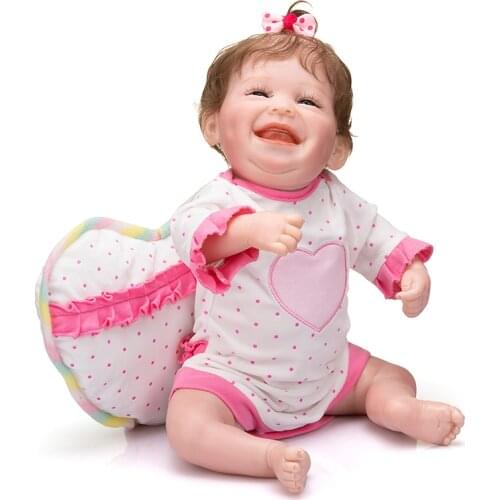 49cm Bebe Reborn Doll Full Silicone Smiling Baby Toys for Children Waterproof Toys Realistic Reborn Baby Doll