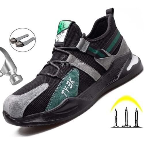 Lightweight Work Safety Boots Men Safety Shoes Work Sneakers Anti-puncture Work Shoes Men Steel Toe Shoes Male Safety Footwear